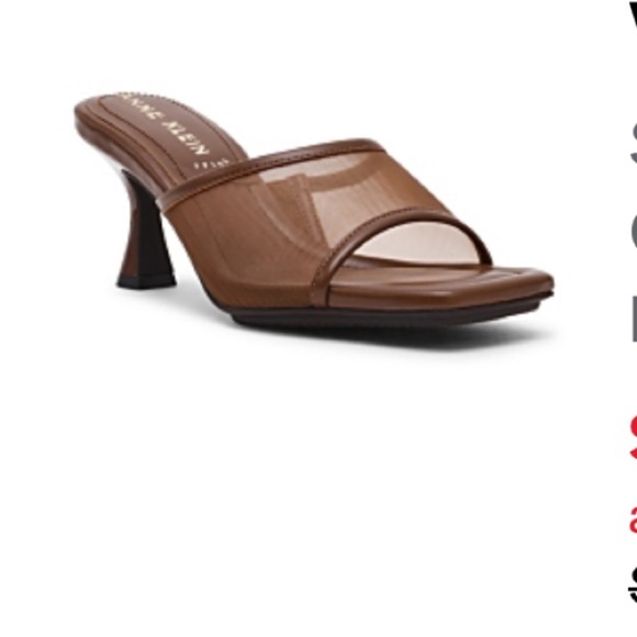Favorite Brown Kitten Heels Brown Mesh Sandals AK Size 8 NEW IN BOX SOLDOUT NWT - Picture 6 of 13